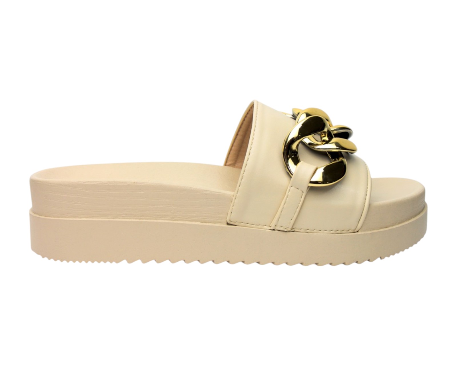 Foto 2 | Sandalia Cuña Para Mujer Lob Footwear Pu Beige 52205467