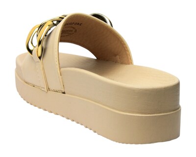 Foto 4 | Sandalia Cuña Para Mujer Lob Footwear Pu Beige 52205467