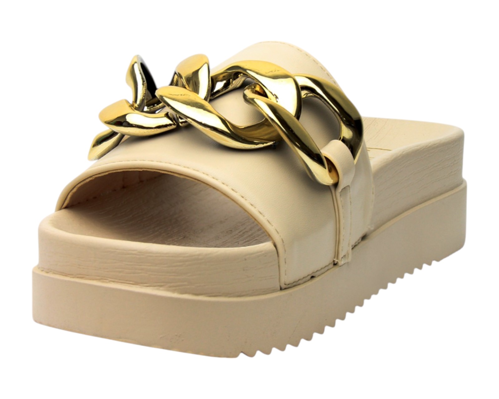 Foto 6 | Sandalia Cuña Para Mujer Lob Footwear Pu Beige 52205467
