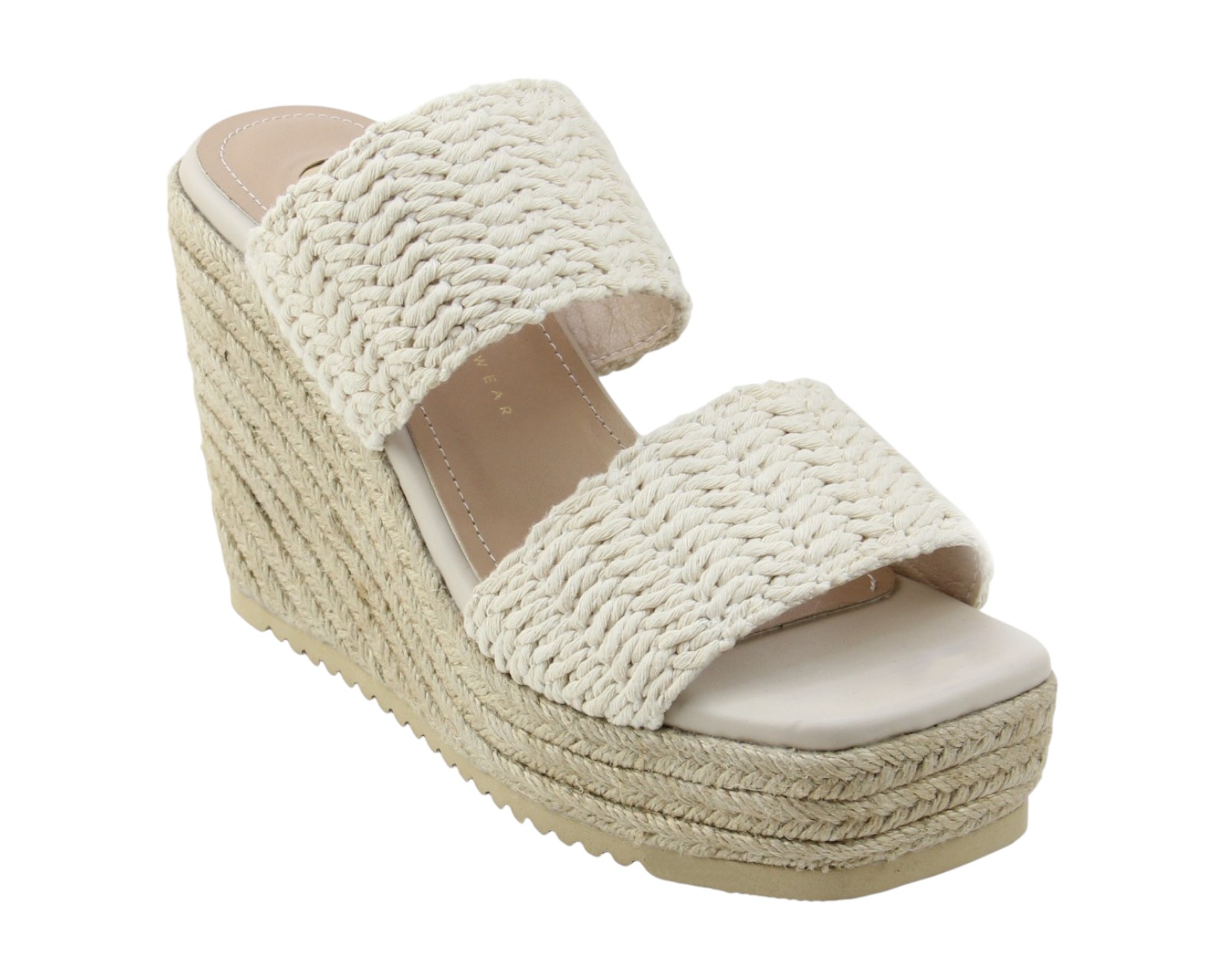 Foto 3 pulgar | Sandalia Cuña Para Mujer Lob Footwear Textile Beige 92005028