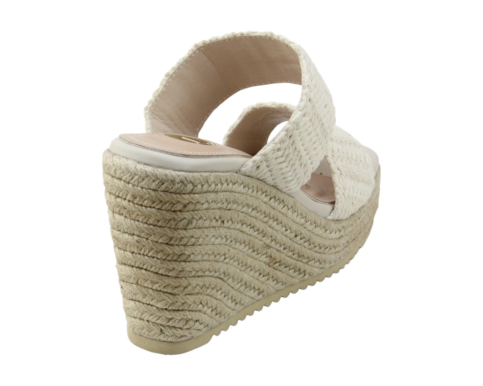 Foto 4 pulgar | Sandalia Cuña Para Mujer Lob Footwear Textile Beige 92005028