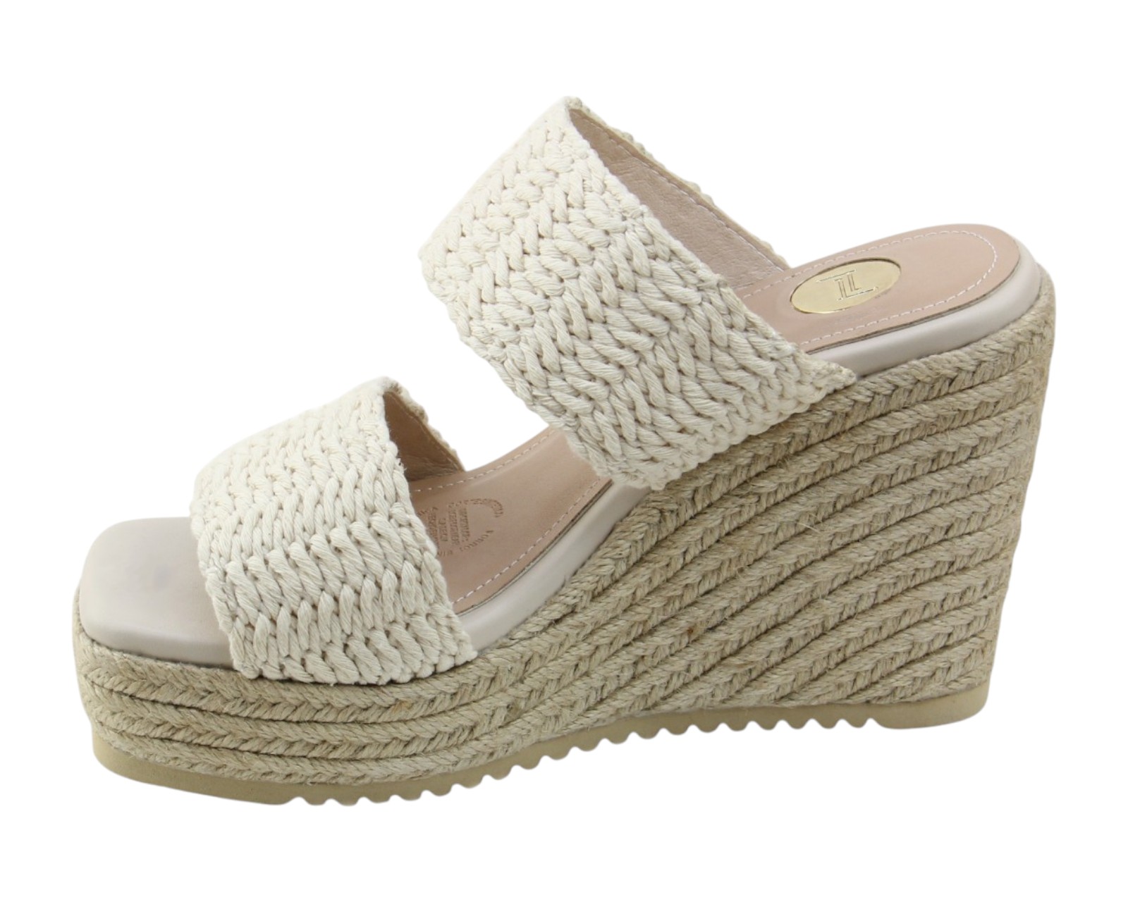 Foto 6 pulgar | Sandalia Cuña Para Mujer Lob Footwear Textile Beige 92005028