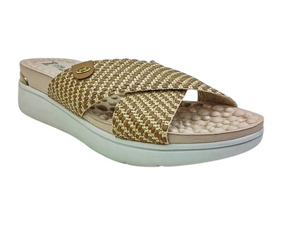 Foto 1 | Sandalia Cuña Para Mujer Lob Footwear Tira Pronta /sense Flex Café 86805080