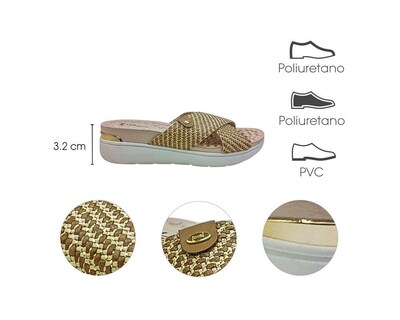 Foto 7 | Sandalia Cuña Para Mujer Lob Footwear Tira Pronta /sense Flex Café 86805080