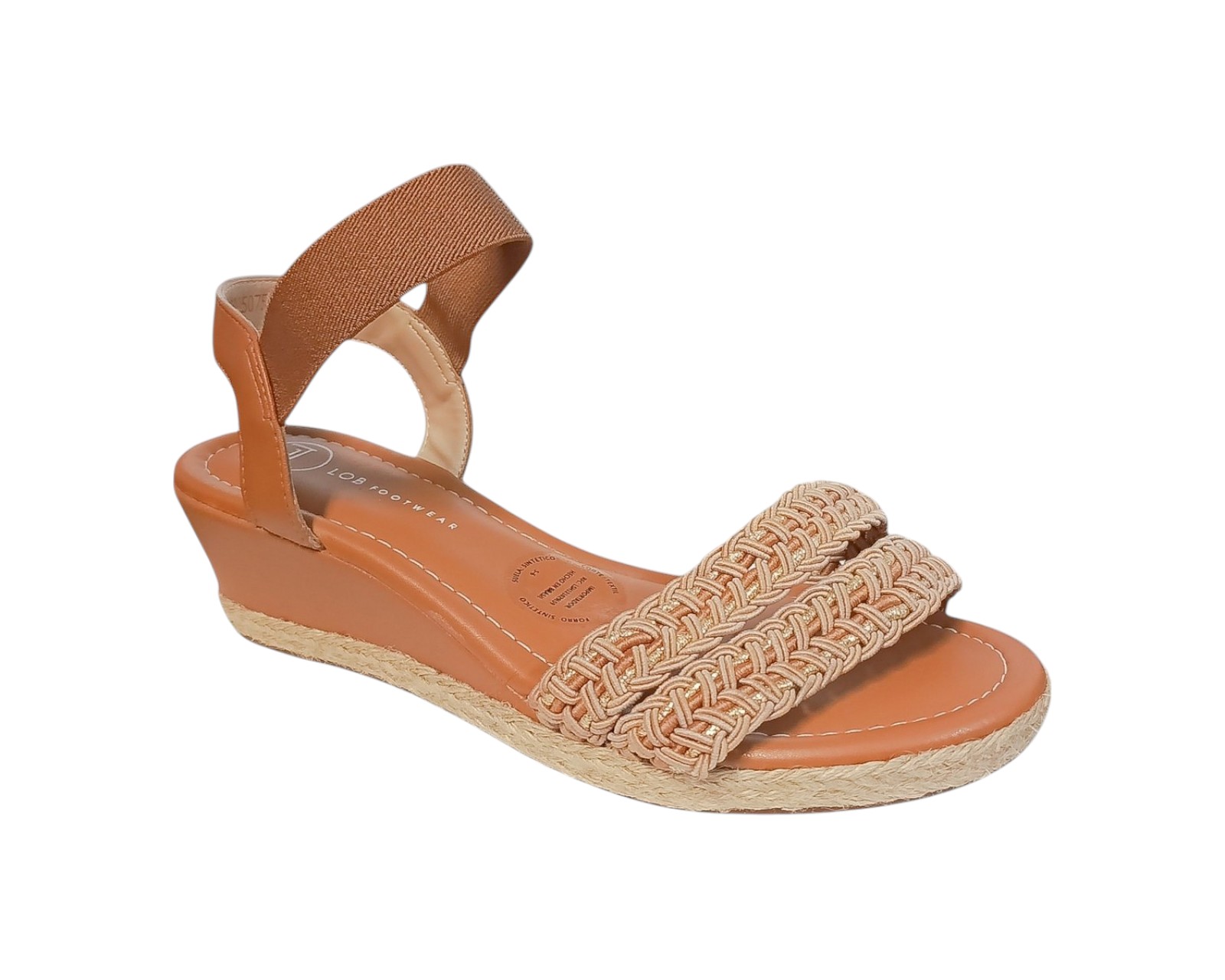 Foto 2 pulgar | Sandalia Cuña Para Mujer Lob Footwear T Pronta/elast/turim Beige 86805075