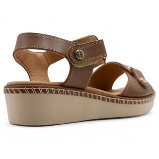 Foto 4 | Sandalias Con Plataforma Exterior Piel Vegana Color Café Para Mujer De Rbcollection