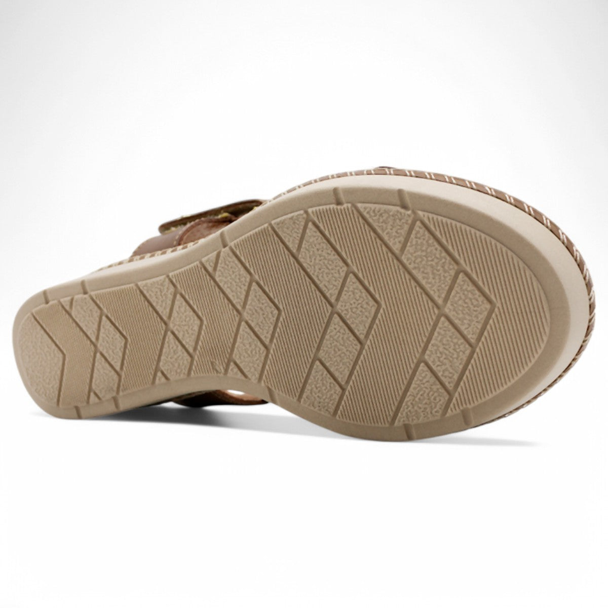 Foto 6 pulgar | Sandalias Con Plataforma Exterior Piel Vegana Color Café Para Mujer De Rbcollection