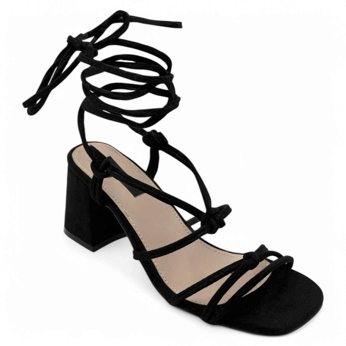 Foto 3 pulgar | Sandalia Con Tacón Exterior Textil Color Negro Para Mujer De Rbcollection
