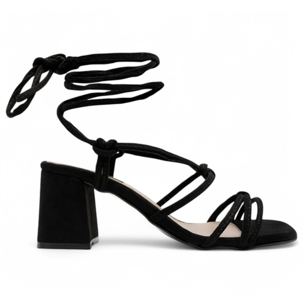 Foto 4 pulgar | Sandalia Con Tacón Exterior Textil Color Negro Para Mujer De Rbcollection