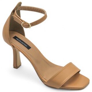 Foto 2 | Sandalia Con Tacón Exterior Piel Vegana Color Café Para Mujer De Rbcollection