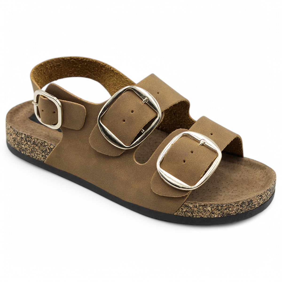 Foto 3 pulgar | Sandalias Con Plataforma Exterior Piel Vegana Color Café Para Mujer De Rbcollection