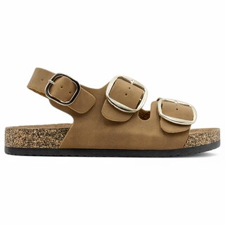 Foto 3 | Sandalias Con Plataforma Exterior Piel Vegana Color Café Para Mujer De Rbcollection