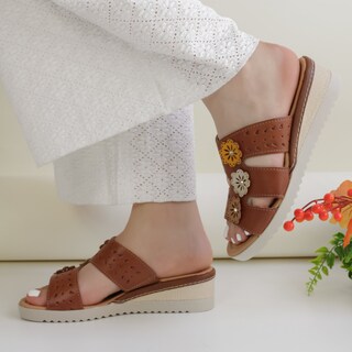 Foto 1 | Sandalias Con Plataforma Exterior Piel Vegana Color Café Para Mujer De Rbcollection