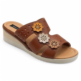 Foto 2 | Sandalias Con Plataforma Exterior Piel Vegana Color Café Para Mujer De Rbcollection