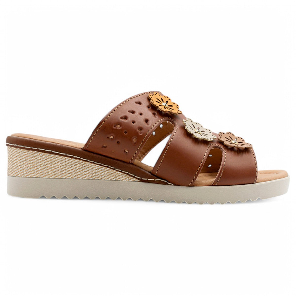 Foto 4 pulgar | Sandalias Con Plataforma Exterior Piel Vegana Color Café Para Mujer De Rbcollection
