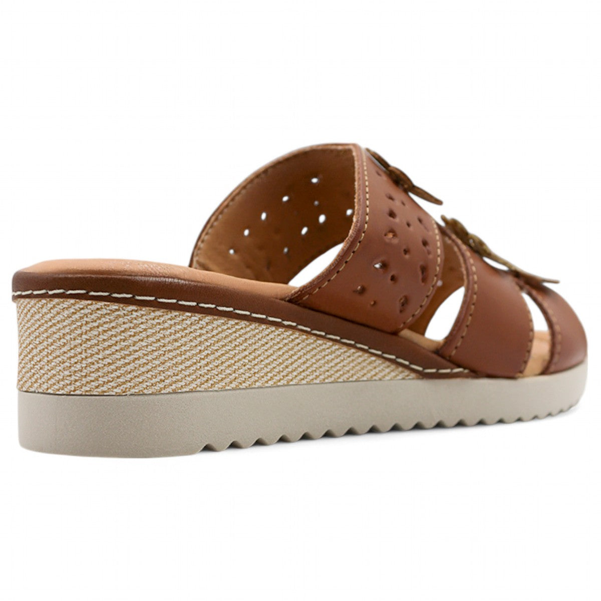 Foto 5 pulgar | Sandalias Con Plataforma Exterior Piel Vegana Color Café Para Mujer De Rbcollection