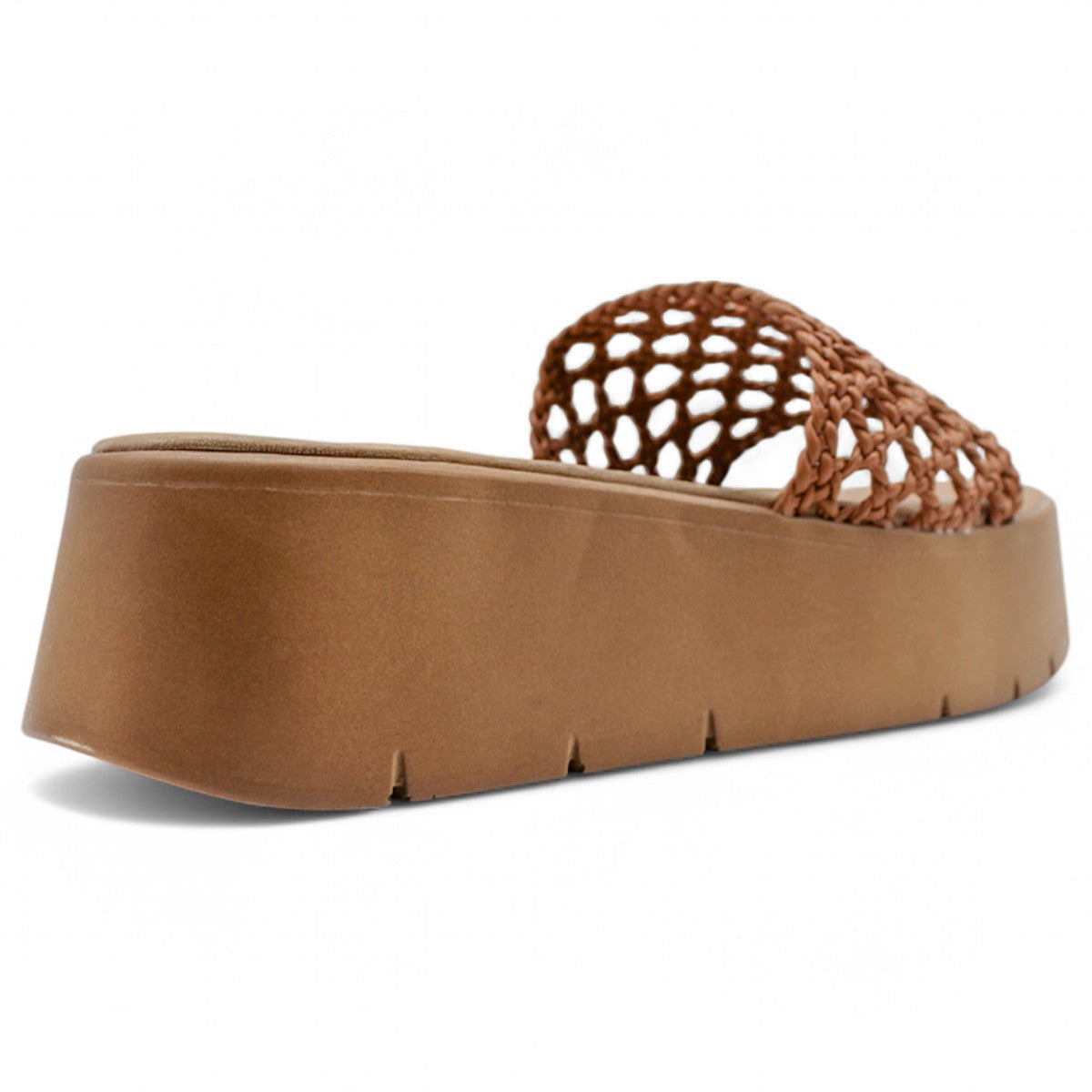 Foto 5 pulgar | Sandalias Con Plataforma Exterior Piel Vegana Color Café Para Mujer De Rbcollection
