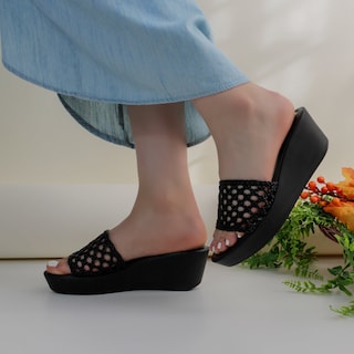 Foto 1 | Sandalias Con Plataforma Exterior Sintético Color Negro Para Mujer De Rbcollection
