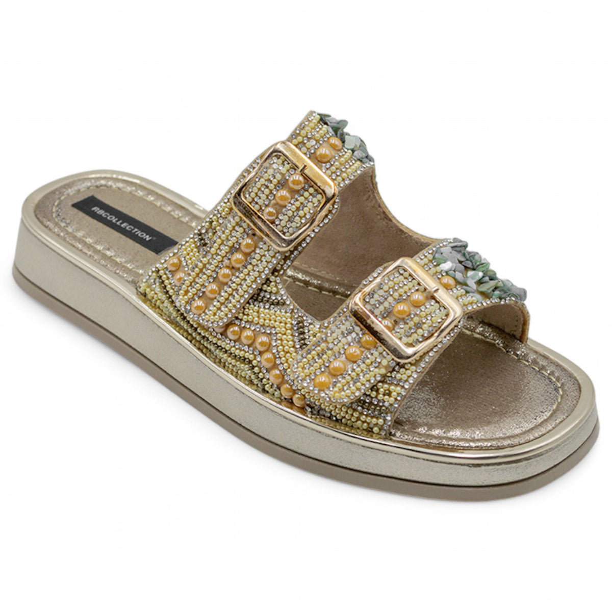 Foto 3 pulgar | Sandalias Con Plataforma Exterior Sintético Color Oro Para Mujer De Rbcollection