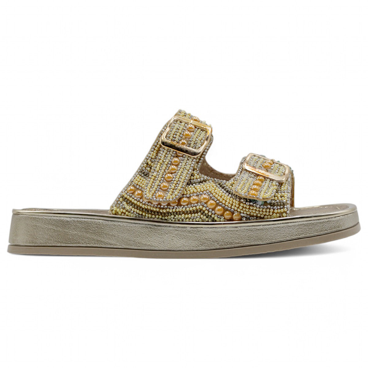 Foto 4 pulgar | Sandalias Con Plataforma Exterior Sintético Color Oro Para Mujer De Rbcollection