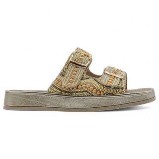 Foto 3 | Sandalias Con Plataforma Exterior Sintético Color Oro Para Mujer De Rbcollection