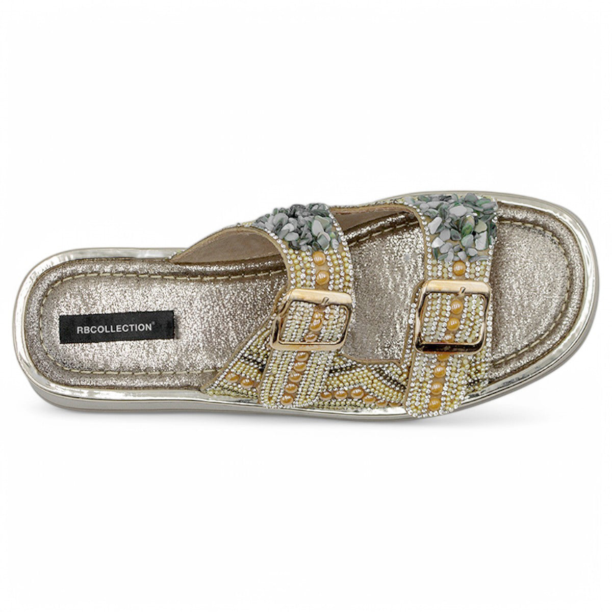 Foto 5 pulgar | Sandalias Con Plataforma Exterior Sintético Color Oro Para Mujer De Rbcollection