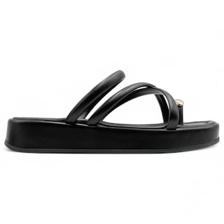 Foto 3 | Sandalias Con Plataforma Exterior Piel Vegana Color Negro Para Mujer De Rbbasics