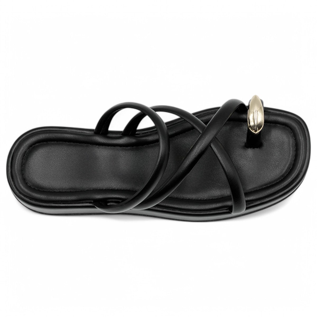 Foto 5 pulgar | Sandalias Con Plataforma Exterior Piel Vegana Color Negro Para Mujer De Rbbasics