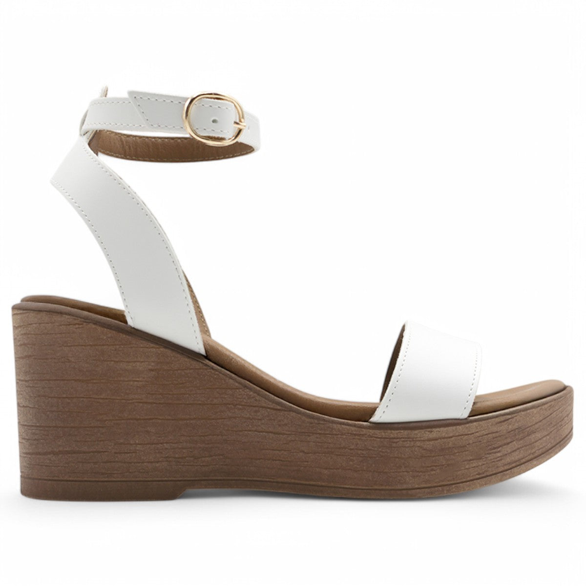 Foto 4 pulgar | Sandalias Con Plataforma Exterior Piel Vegana Color Blanco Para Mujer De Rbcollection