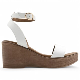 Foto 3 | Sandalias Con Plataforma Exterior Piel Vegana Color Blanco Para Mujer De Rbcollection