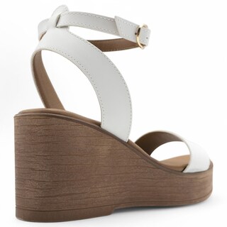 Foto 4 | Sandalias Con Plataforma Exterior Piel Vegana Color Blanco Para Mujer De Rbcollection