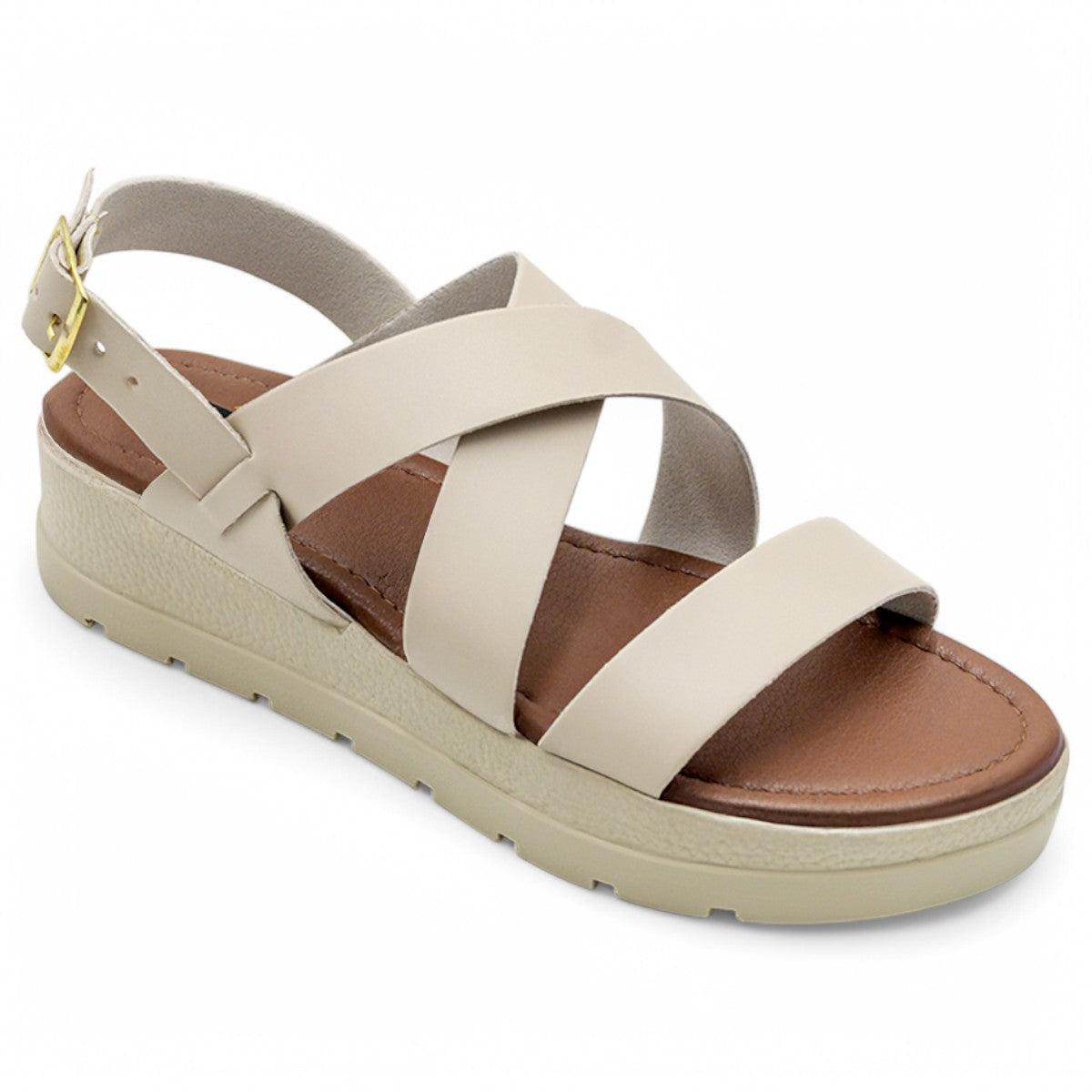 Foto 3 pulgar | Sandalias Con Plataforma Exterior Piel Vegana Color Blanco Para Mujer De Rbcollection