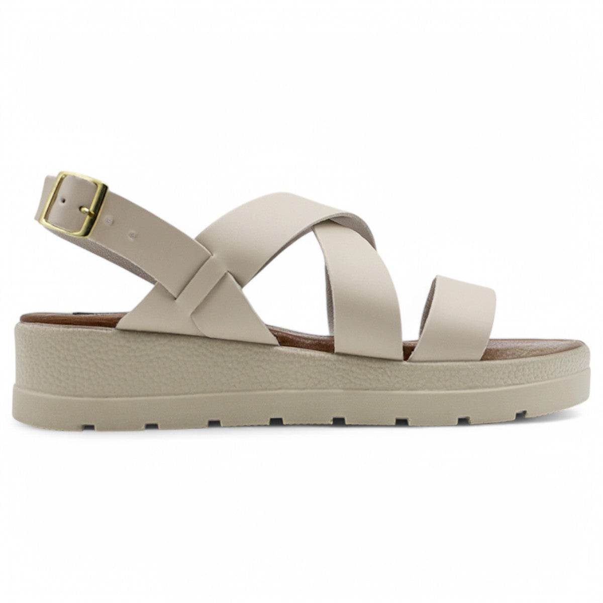 Foto 4 pulgar | Sandalias Con Plataforma Exterior Piel Vegana Color Blanco Para Mujer De Rbcollection