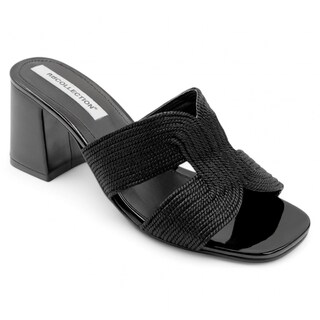 Foto 2 | Sandalia Con Tacón Exterior Textil Color Negro Para Mujer De Rbcollection