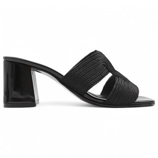 Foto 3 | Sandalia Con Tacón Exterior Textil Color Negro Para Mujer De Rbcollection