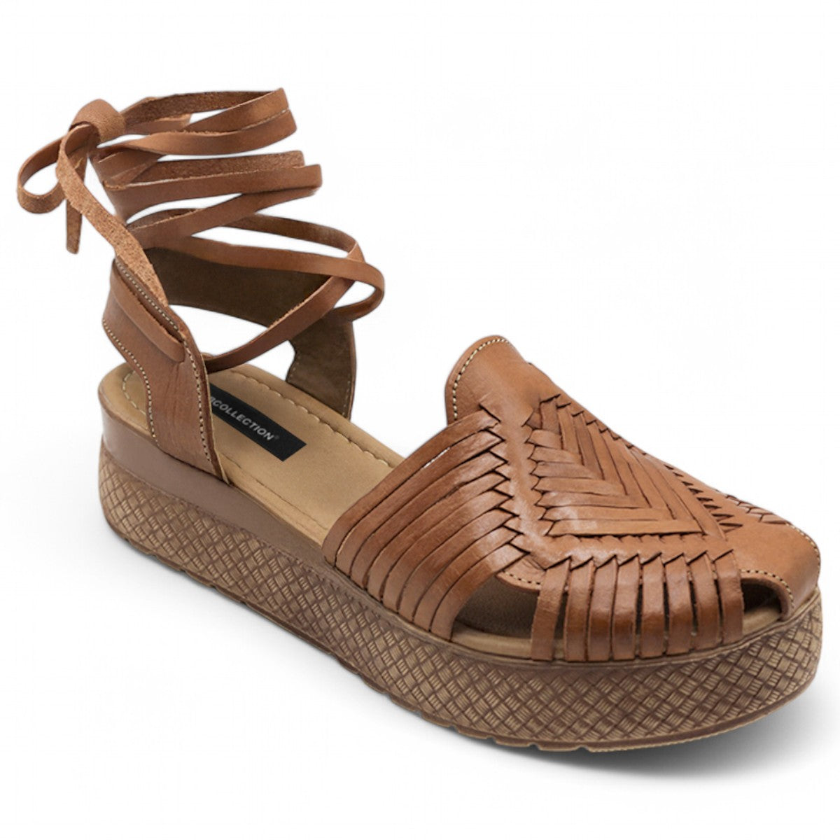 Foto 3 pulgar | Sandalias Con Plataforma Exterior Piel Color Café Para Mujer De Rbcollection