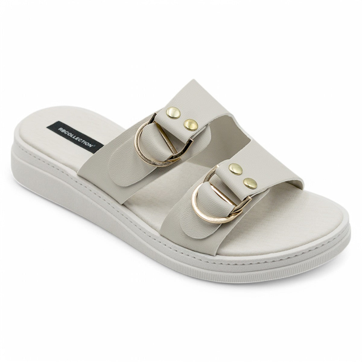 Foto 3 pulgar | Sandalias Con Plataforma Exterior Piel Vegana Color Beige  Para Mujer De Rbcollection
