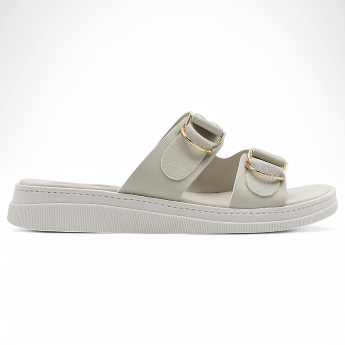 Foto 4 pulgar | Sandalias Con Plataforma Exterior Piel Vegana Color Beige  Para Mujer De Rbcollection