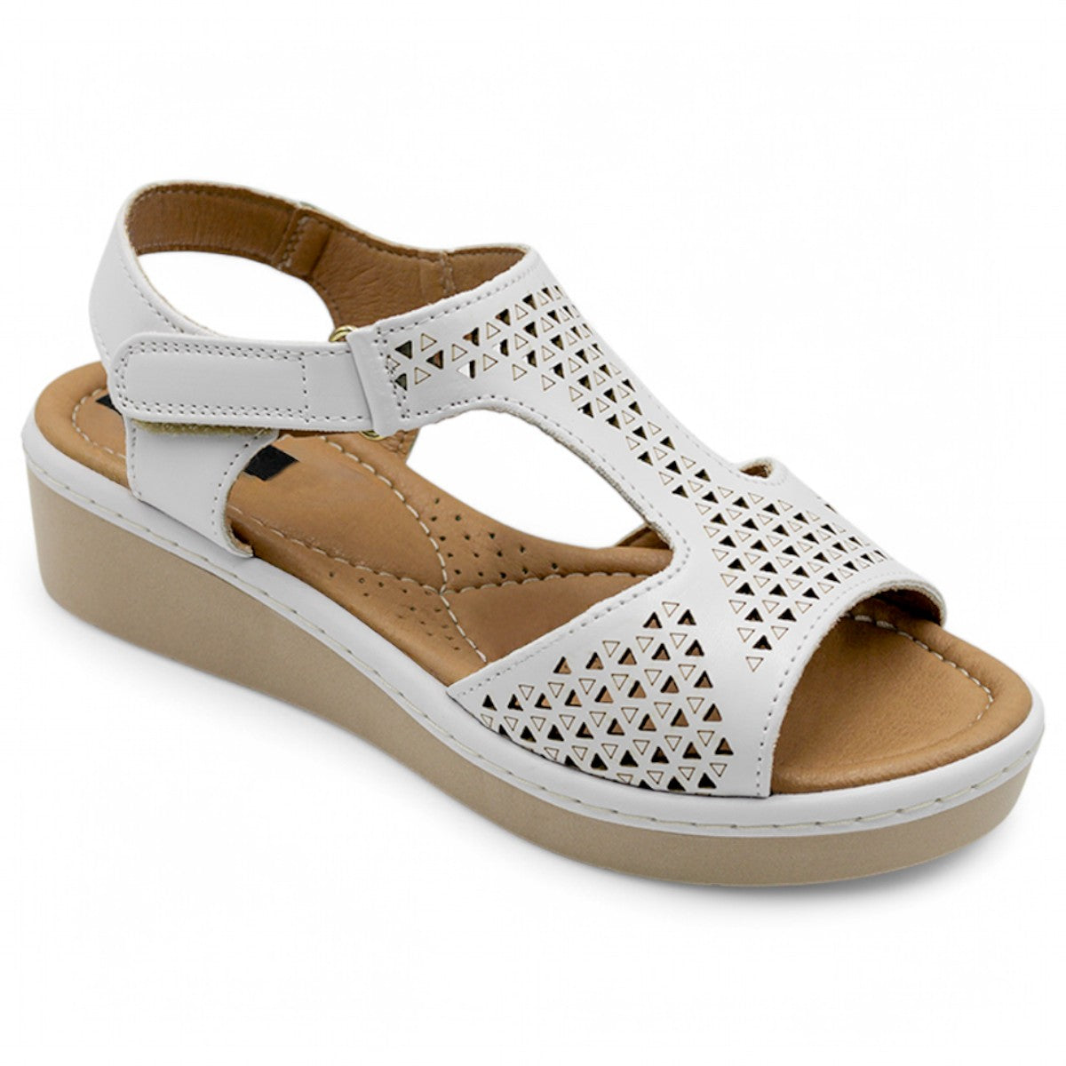 Foto 3 pulgar | Sandalias Con Plataforma Exterior Piel Vegana Color Blanco Para Mujer De Rbcollection