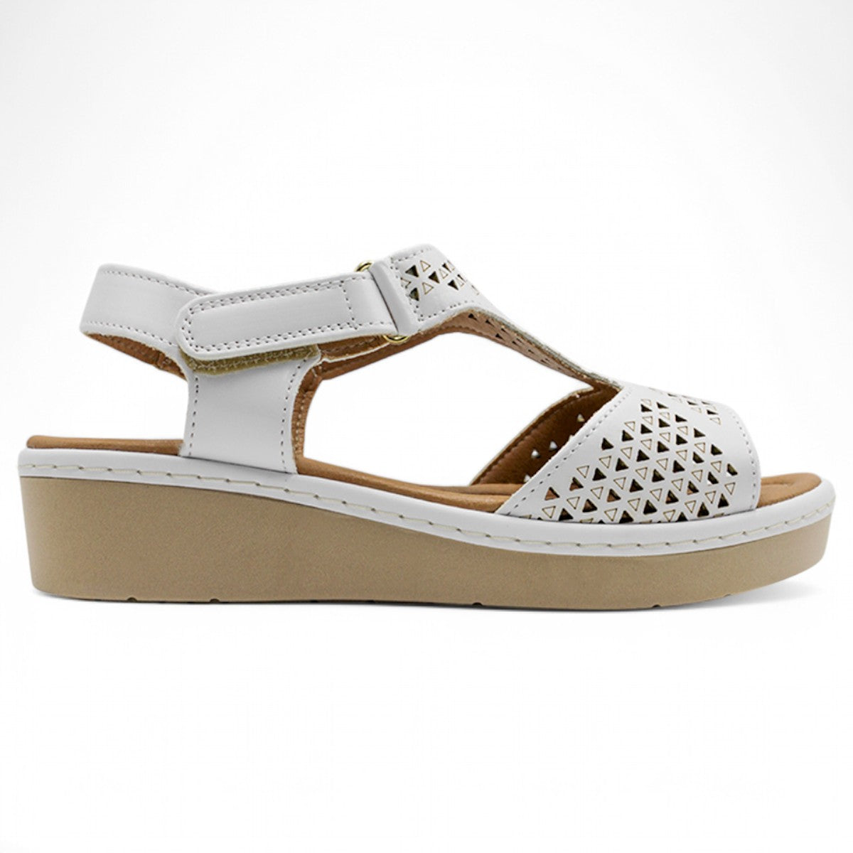 Foto 4 pulgar | Sandalias Con Plataforma Exterior Piel Vegana Color Blanco Para Mujer De Rbcollection