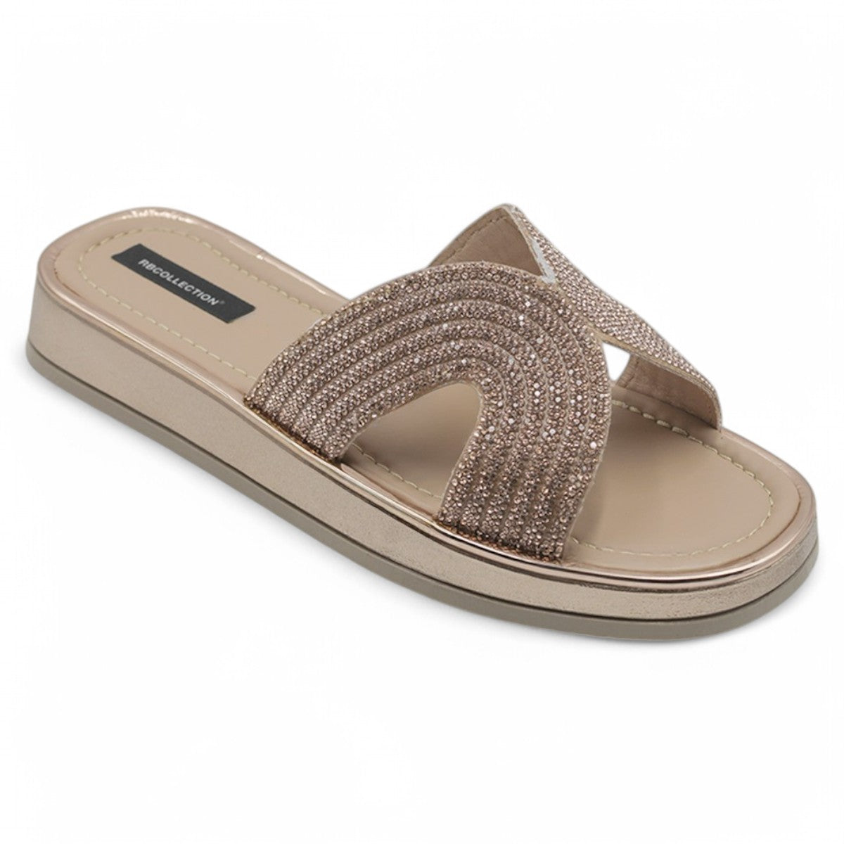 Foto 3 pulgar | Sandalias Con Plataforma Exterior Piel Vegana Color Oro Para Mujer De Rbcollection