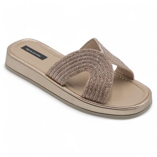Foto 2 | Sandalias Con Plataforma Exterior Piel Vegana Color Oro Para Mujer De Rbcollection