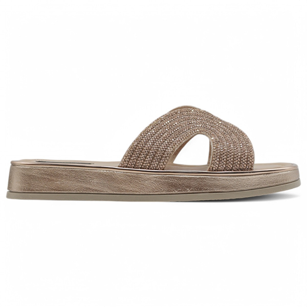 Foto 4 pulgar | Sandalias Con Plataforma Exterior Piel Vegana Color Oro Para Mujer De Rbcollection