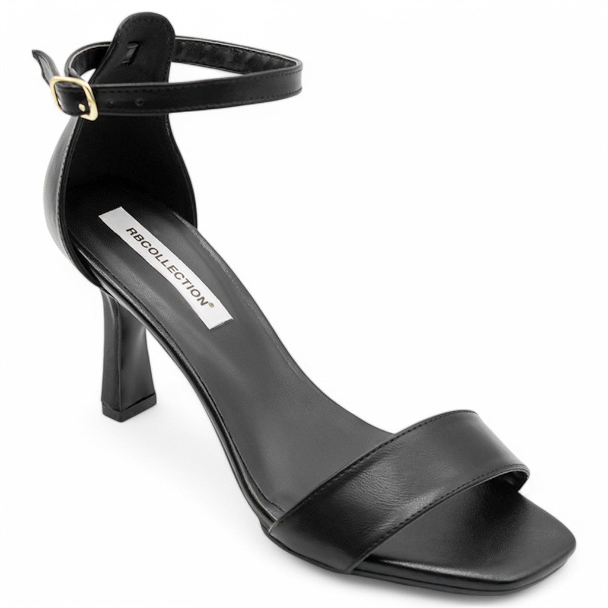 Foto 3 pulgar | Sandalia Con Tacón Exterior Piel Vegana Color Negro Para Mujer De Rbcollection