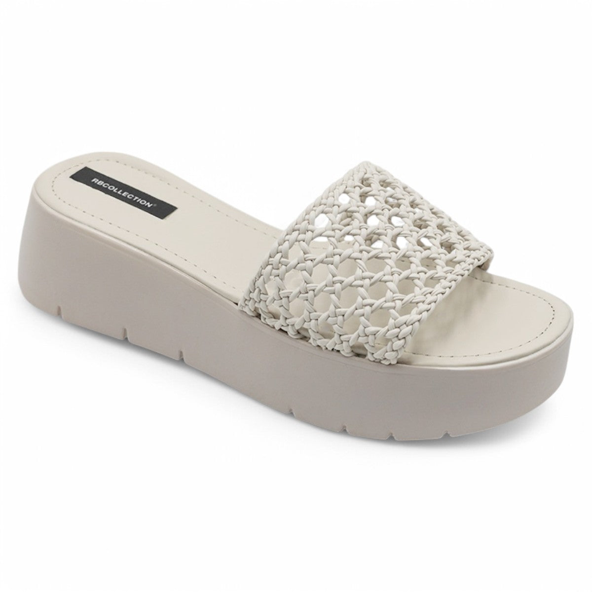 Foto 3 pulgar | Sandalias Con Plataforma Exterior Piel Vegana Color Beige  Para Mujer De Rbcollection