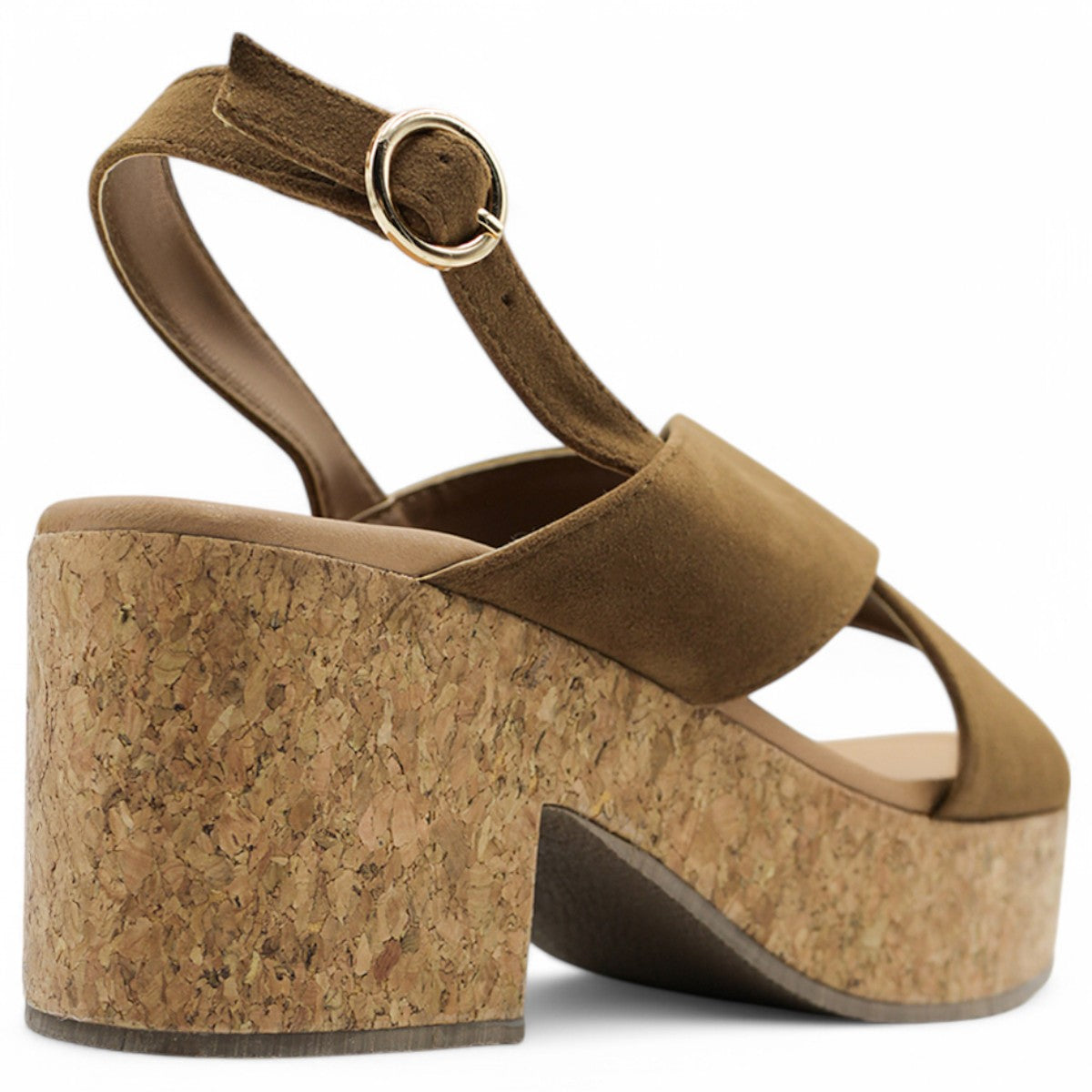 Foto 5 pulgar | Sandalia Con Tacón Exterior Textil Color Café Para Mujer De Rbcollection