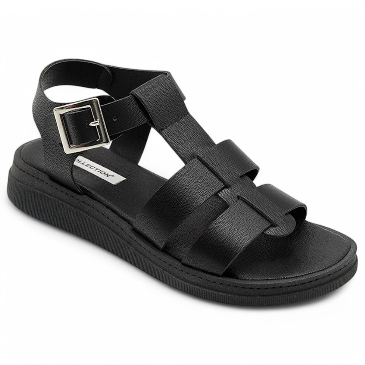 Foto 2 | Sandalias Con Plataforma Exterior Piel Vegana Color Negro Para Mujer De Rbbasics