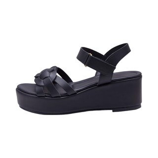 Foto 2 | Plataforma Calzado Watanabe Color Negro Trenzada Piel