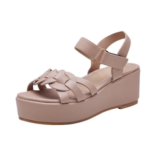 Foto 1 | Plataforma Calzado Watanabe Color Beige Trenzada Piel