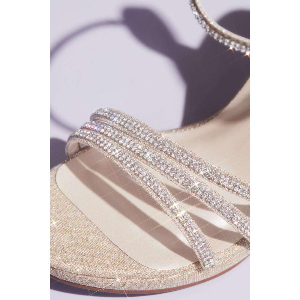 Foto 2 | Sandalias Con Plataforma Y Aplicación De Cristales David's Bridal Beige